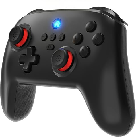 Fosmon Manette de Jeu Sans Fil Bluetooth Gamepad avec Turbo pour Switch | Compatible avec Nintendo Switch et Switch 2. Double Vibration Batterie 12h Design Ergonomique Accessoire, PC iOS Android