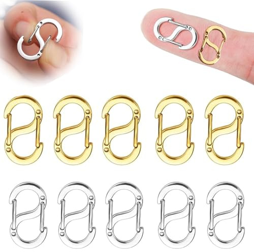 Mini-Karabinerverschlüsse, Armbandverbinder für Taschen, 10 Stück | Armbandverbinder, für Umhängetasche, Kette, Schlüsselschnalle