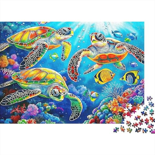 Sea Turtles Jigsaw Puzzle for Adults 1000 Piece Jigsaw Puzzle Underwater World Puzzle Game for Family Relaxation 70x50cm/1000pcs