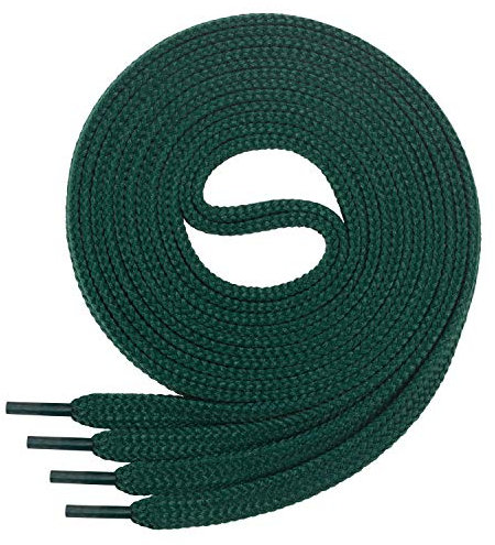 Di Ficchiano 1 Paar SCHNÜRSENKEL dunkelgrün flach 7mm breit für Sneaker Sportschuhe Lederschuhe - flache Schuhbänder sehr reißfest - Shoe Laces Farbe: dunkelgrün 70cm