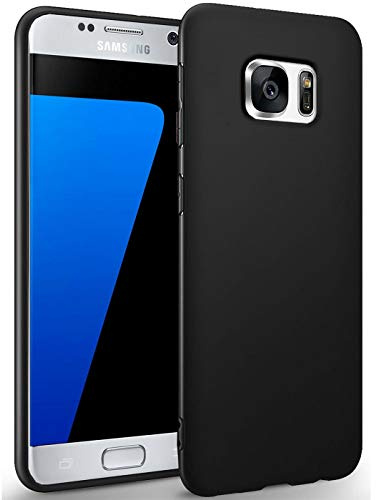 CoolGadget Handyhülle für Samsung Galaxy S7 Ultradünn Matt TPU Schwarz | minimalistisch schlank, erhöhter Kamera und Display Rahmen, flexibles Soft Case, präzise Aussparungen, stylisch