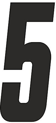 4R Quattroerre.it 13295 Cross 5 Numero, Nero, H 15 cm, Set di 3