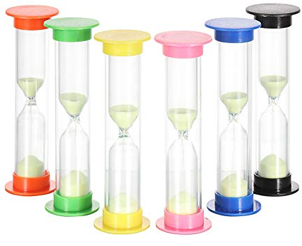 Weiye Lot de 6 sabliers Lumineux 1 Minute