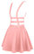 EXCHIC Femmes Rétro Sling Robe Mode Jupe Patineuse Mini Casual Cru Jupe (M, Rose)