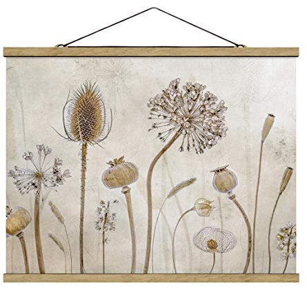 Stoffbild mit Posterleisten - Growing Old - Querformat 37.5 x 50cm Eiche