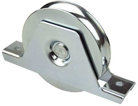 DOJA Industrial | Ruota con Staffa per Binario Invertito | Misure: 100 x 20 | 2 Pezzi | Ruota per Porta Scorrevole con Scanalatura Singola | Uso: Porte Garage, Cancello e Porte di Casa