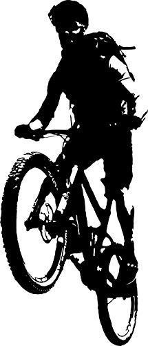 Wandtattoo: 'Moutainbike' – Downhill, Bike, MtB //Farbe und Größe (Schwarz - 1400 mm x 600 mm)