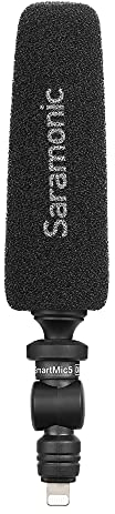 Saramonic Micro Microphone unidirectionnel avec Lightning pour Apple iPhone et iPad pour vidéos, vlogging, Diffusion en Direct, mises à Jour des réseaux Sociaux et Plus (SmartMic5 Di), Noir