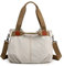 FANDARE Leinwand Handtaschen Schultertasche Damen Umhängetasche Vintage Frauen Arbeitstasche für Shopper Reisen Crossbody Messenger Bag Weiß