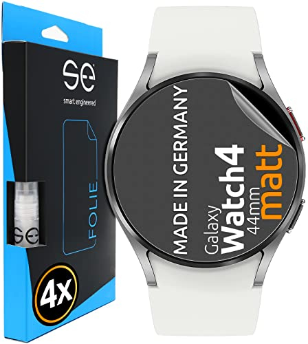 3D Pellicola protettiva per schermo per Samsung Galaxy Watch 4 (44mm) antiriflesso [4 pezzi | smart engineered] - Opaco, Case-friendly, Non Vetro Temperato ma Pellicola Protettiva TPU