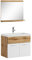 Meuble de Salle de Bain de Montreal 02 60 cm lavabo Chene Blanc Brillant - Armoire de Rangement Meuble lavabo evier Meubles