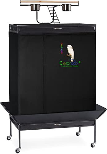 Colorday Good Night Vogelkäfigabdeckung für großen Vogelkäfig mit Spieltop (patentiert), Größe XL, Schwarz