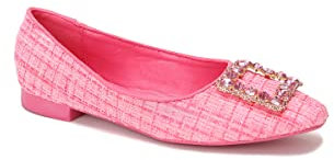 La Modeuse - Bailarinas de Tweed con Brida Joya decorada con diamantes de imitación, fucsia, 37 EU