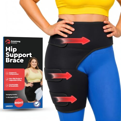 Plus Size Hip Brace Thigh Compression Sleeve | Sciatica Pain Relief Device Brace | Hamstring & Groin Compression Sleeve Wrap | Sciatic Nerve Relief | Hip Support Braces for Women & Men | X-LG / RIGHT