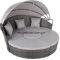 Garden Haven Universal Rattan DayBed 180cm Diameter Replacement GREY Canopy with Velcro that Wraps onto the Canopy Poles Framework for a Smart Finish Heavyweight Polyester Waterproof Material