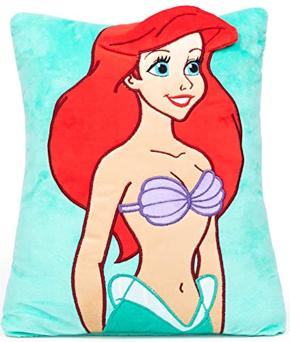 Disney Arielle Plüsch-Kuschelkissen, Motiv: Die kleine Meerjungfrau, superweich, dekorativ, 38,1 cm