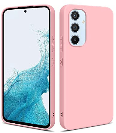 HSP Coque pour Samsung Galaxy A54 5G [Anti-poussière] étui de protection en silicone TPU premium | Résistant aux chocs | Protecteur d'écran et de caméra | Housse Ajustement parfait Mat | Rose