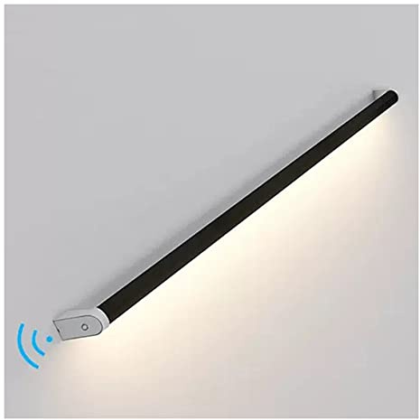 Artiz Corrimano per Scale con Luce, Corrimano Luminoso A LED Luce A Parete Lunga con Sensore del Corpo Umano Luce D'ambiente in Finto Legno per Corsie E Corridoi (Colore : Nero, Taglia : 1m/3.28ft)