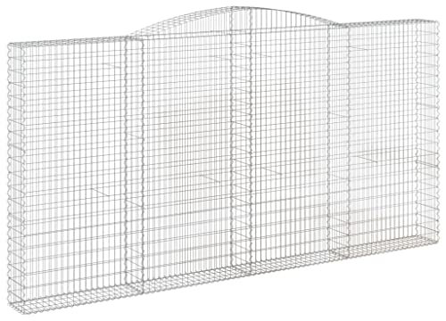 vidaXL Panier de Gabions Arqué Cage à Gabion Mur de Gabion Panier à Pierre Gabion pour Pierre Jardin Patio Extérieur 400x30x200/220 cm Fer Galvanisé