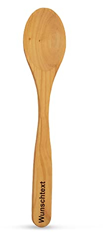SOHFA ovaler Kochlöffel mit Gravur – personalisierbarer Kirschholz-Kochlöffel 30cm | personalisiertes Geschenk mit Wunschtext | made in EU & 100% FSC zertifiziertes Holz