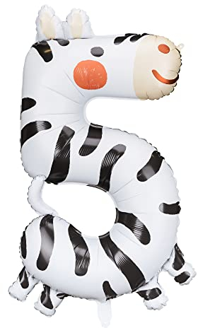 Folienballon 5 Ballon 5. Geburtstag Zebra Folienballon Zahl 5 Geschenk Kinder 5 Geburtstag Junge Mädchen Safari Luftballon 5