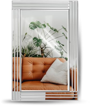 Trendi Large Frameless Wall Mirror 90cm x 60cm | Rectangular | Ideal for Living Room Decor, Dressing Room, and Bathroom