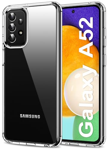 HOOMIL Crystal Clear Hülle für Samsung Galaxy A52 5G/A52 4G/A52s 5G, Anti Gelb Durchsichtig Handyhülle Stoßfest Schutzhülle - Transparent