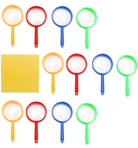 Lupen Kinder Mini Lupen Spielzeug Detektive Lupe Set Kunststoff Handlupe Tragbar Kinderlupe Kunststoff Taschenlupe Detektive Handlupe Kinder Mit Reinigungstuch Mini Lupe für Kindergeburtstag Geschenk