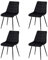 GrandCA HOME Lot de 6 Chaises de Salle à Manger avec Siège Rembourré en Velours Côtelé, Chaises de Cuisine Modernes avec Pieds en Métal, Noir