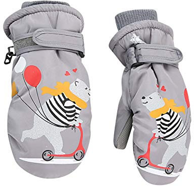 Skihandschuhe Kinder Ski Handschuhe Kletterhandschuhe Thermo Wandern Reithandschuhe Schwarz Anti-Rutsch Fahrradhandschuhe Sports Snowboard Winter Skihandschuhe für Junge Mädchen Laufhandschuhe