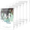 JABNOW 6 Pcs Soportes para Letreros de Acrílico Transparente A4 Expositor Metacrilato para Pósteres de Pared, Porta para Cartel con Cinta Adhesiva, Soporte Metraquilato Vertical/Horizontal Universal