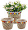 KMERCE 3er Set Pflanzenkorb Seegras, übertopf Boho, Blumentöpfe Geflochten rund, dekorativ übertöpfe Korb für zimmerpflanzen, Mit Wasserdichtem Kunststofffutter, 12 cm, 17 cm, 23 cm Durchmesser