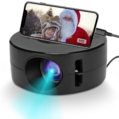 Mini Proiettore LED, Piccolo Proiettore Portatile 1080P con Funzione Stesso Schermo Cablato, Proiettori Cinematografici per Casa Ed Esterno per per Bambini, per IOS per
