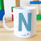 Tazza in Plastica Personalizzata con nome per Bambini - Vari Disegni - Scuola- Compleanno- Natale (Lettera blu)