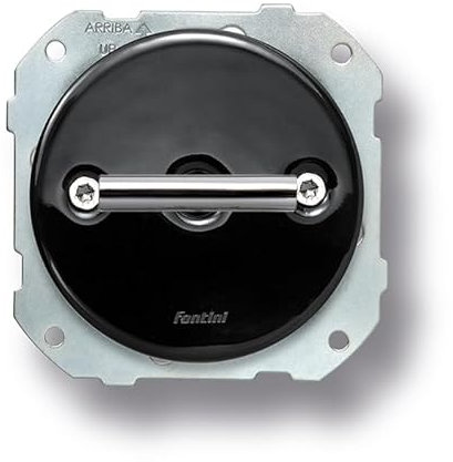 FONTINI - Double poussoir rotation double métal chrome porcelaine noire DO LOW