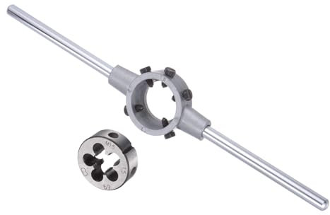 CoCud Juego de Mango de Terraja Terraja de Rosca M15x1.5 para 38mm OD/Juego de Llaves para Terrajas M12-M16 - (Aplicaciones: para Reparación de Roscas) 1 Juego