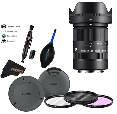 Objectif Sigma contemporain de 18-50 mm f2.8 DC DN pour Sony E avec pack avancé Sunshine Photo