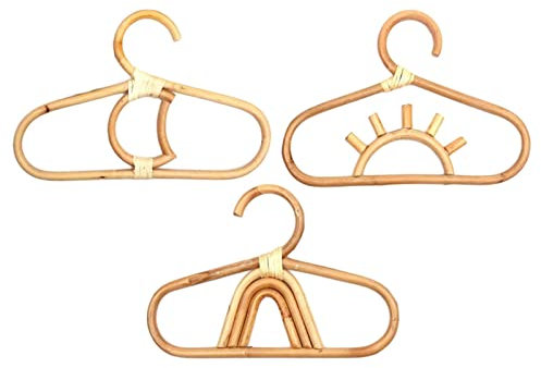 Duiaynke 3 ganchos de pared de bambú para niños, organizador de ropa de bebé, para niños pequeños y bebés