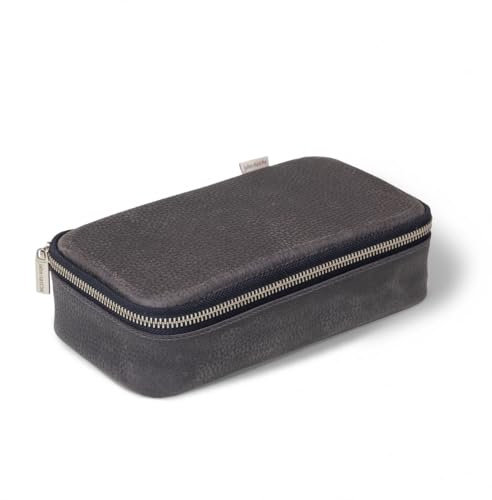 Kabel Etui, Kabeltasche, Kabelorganizer, Tech-Pouch, Organizer Tasche, Universaltasche, Lederetui - Modell 017 (Blau-Schwarz)