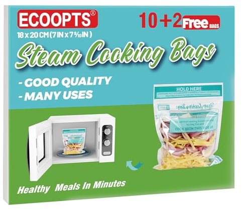 Lot de 24 sacs de cuisson vapeur pour micro-ondes, pour légumes, pommes de terre et viande (24, M)