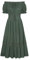 SCARLET DARKNESS Plus Size Renaissance Medieval Dress Off The Shoulder Short Sleeve Medieval Vintage Maxi Dress for Women Olive Green XXL