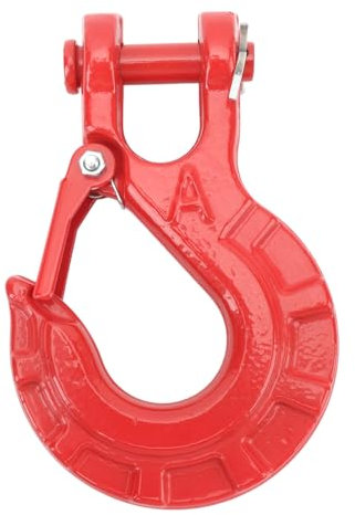 Fabater Gancio a Forcella, Gancio a Forcella, Gancio per Catena Rimorchio, capacità 15T per Camion, Trasporto, Traino, Gancio per Verricello (Rosso)