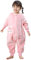 TMEOG Schlafsack mit Füßen 2 Tog Winterschlafsack Kleinkind Schlummersack mit Ärmeln, Schlafsack mit Beinen Schlafstrampler Baby Schlafoverall Schlafanzug mit Reissverschluss 1-6Jahre(Rosa,120)