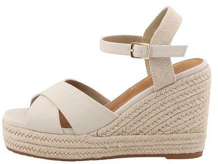 Tom Tailor Damen 5390900012 Keilsandale, Offwhite, 38 EU