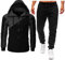 Generisch Trainingsanzug Herren mit Sweatjacke und Sporthose Fitness Atmungsaktiv Jogginganzug Tracksuit mit Taschen Bequemer Reißverschluss Sportanzug Freizeitanzug Zweiteiliger Set Herrenanzug