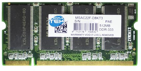 SIMPLETEK - DDR1 512MB 333MHz PC2700S SO-DIMM Notebook Laptop Computer Arbeitsspeicher Modul