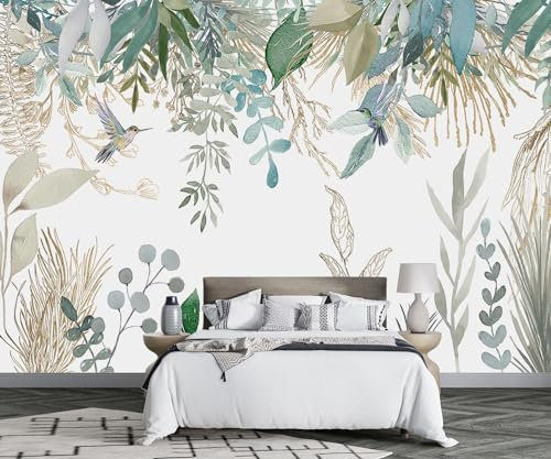 Papel Pintado Pared 3D Papel Tapiz Plantas Tropicales Flores Fotomurales 3D Papel Pintado Pared Dormitorio Murales Wallpaper -F003-330cmX245cm