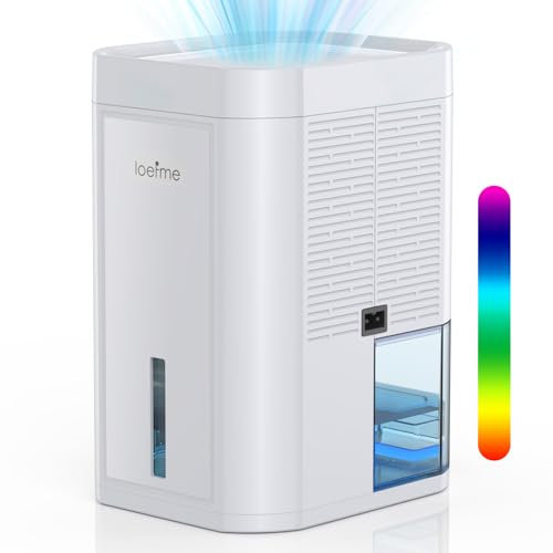 LOEFME Dehumidifier for Home, 2 Speeds Dehumidifiers for Bedroom with Colorful Lights, 1000ML Small Dehumidifier with Auto-Off and Timing, Portable Quiet Dehumidifiers for Home Damp