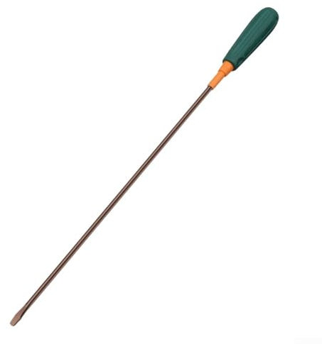 Entgoinggo Long Reach Screwdrivers, 1/2 pcs 5×300 mm Alloy Steel Green Extended Screwdriver, for Car Repair Sewing Machine (slotted)