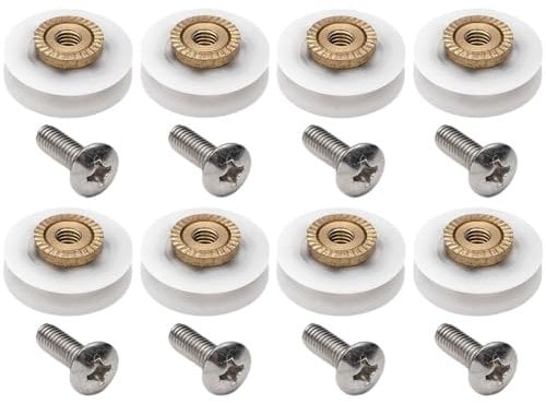 WANGZEYU Duschkabine Rollen 8 Stücke V Rillen 19 MM Raddurchmesser Duschtür Rad Läuferrolle DuschtüRrollen